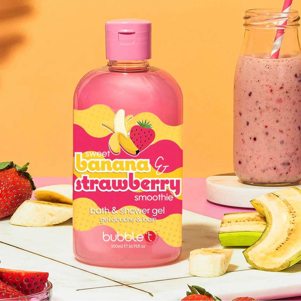 Bubble T Banana & Strawberry Smoothie Body Wash - 500ml