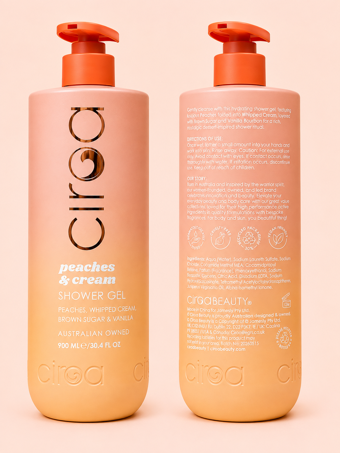 Ciroa Peaches & Cream Shower Gel - 900ml