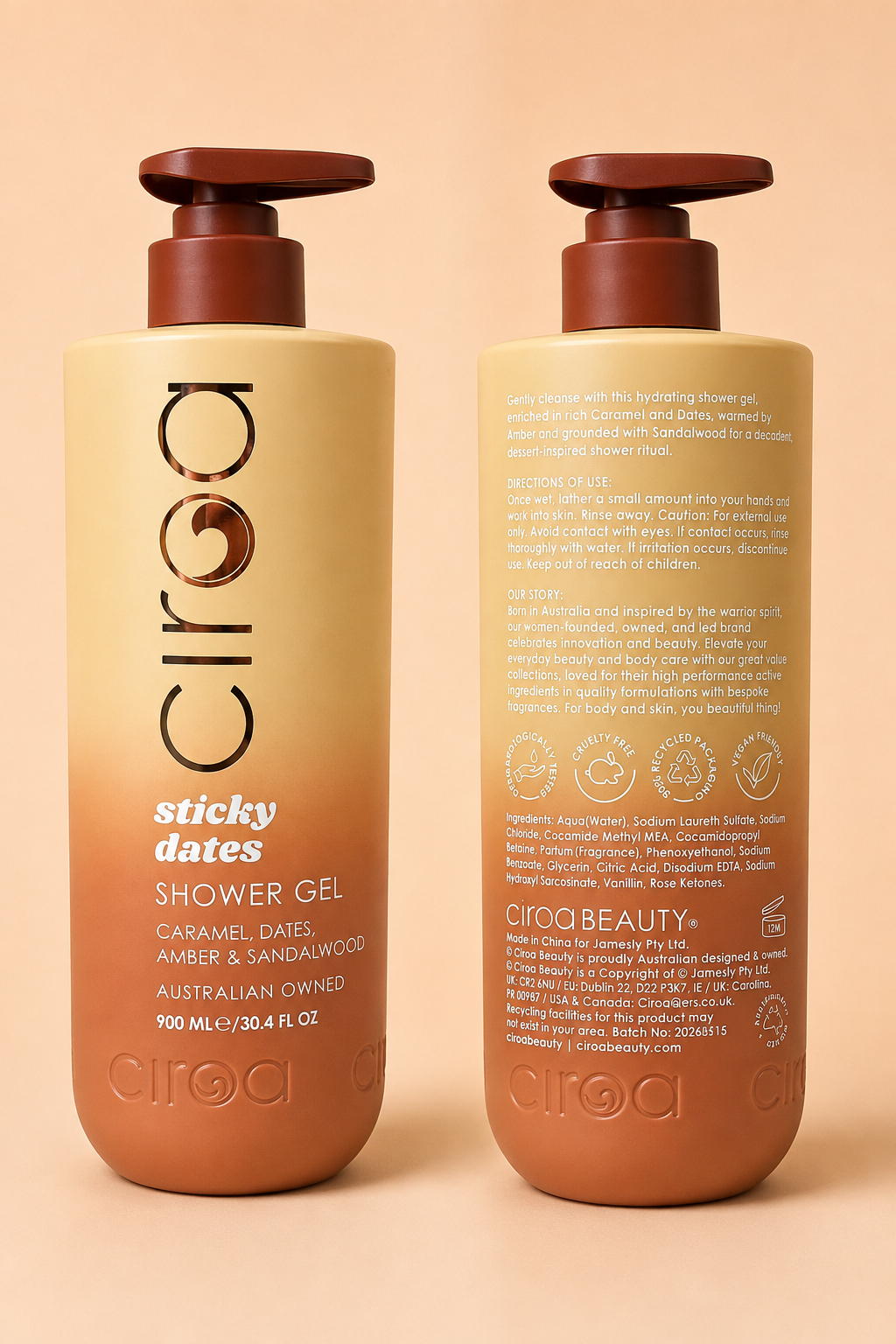 Ciroa Sticky Dates Shower Gel - 900ml