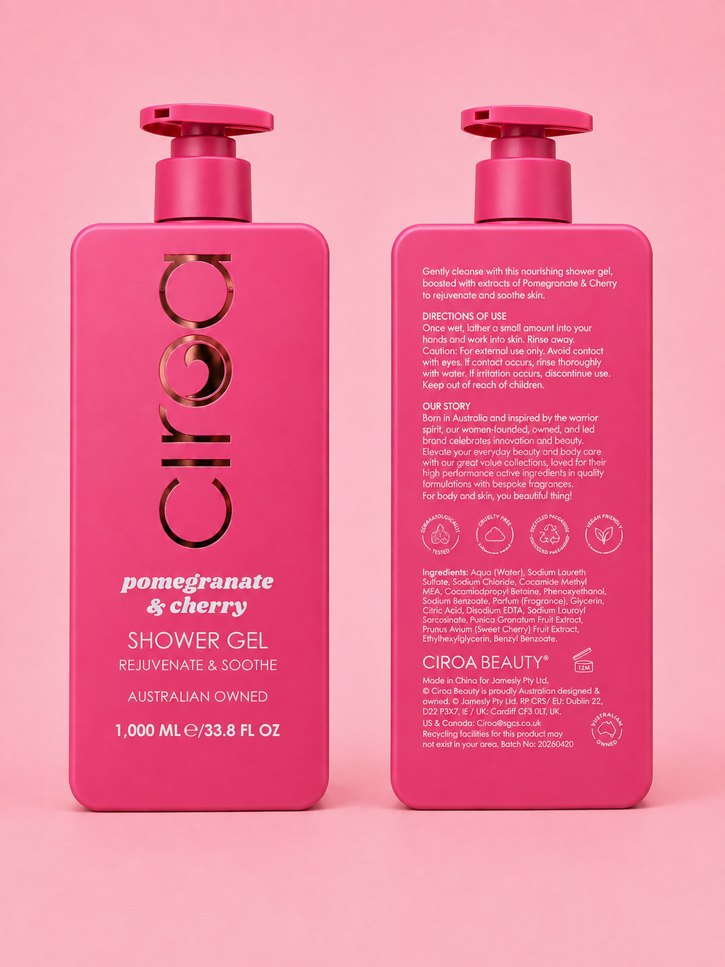 Ciroa Pomegranate & Cherry Shower Gel - 1000ml