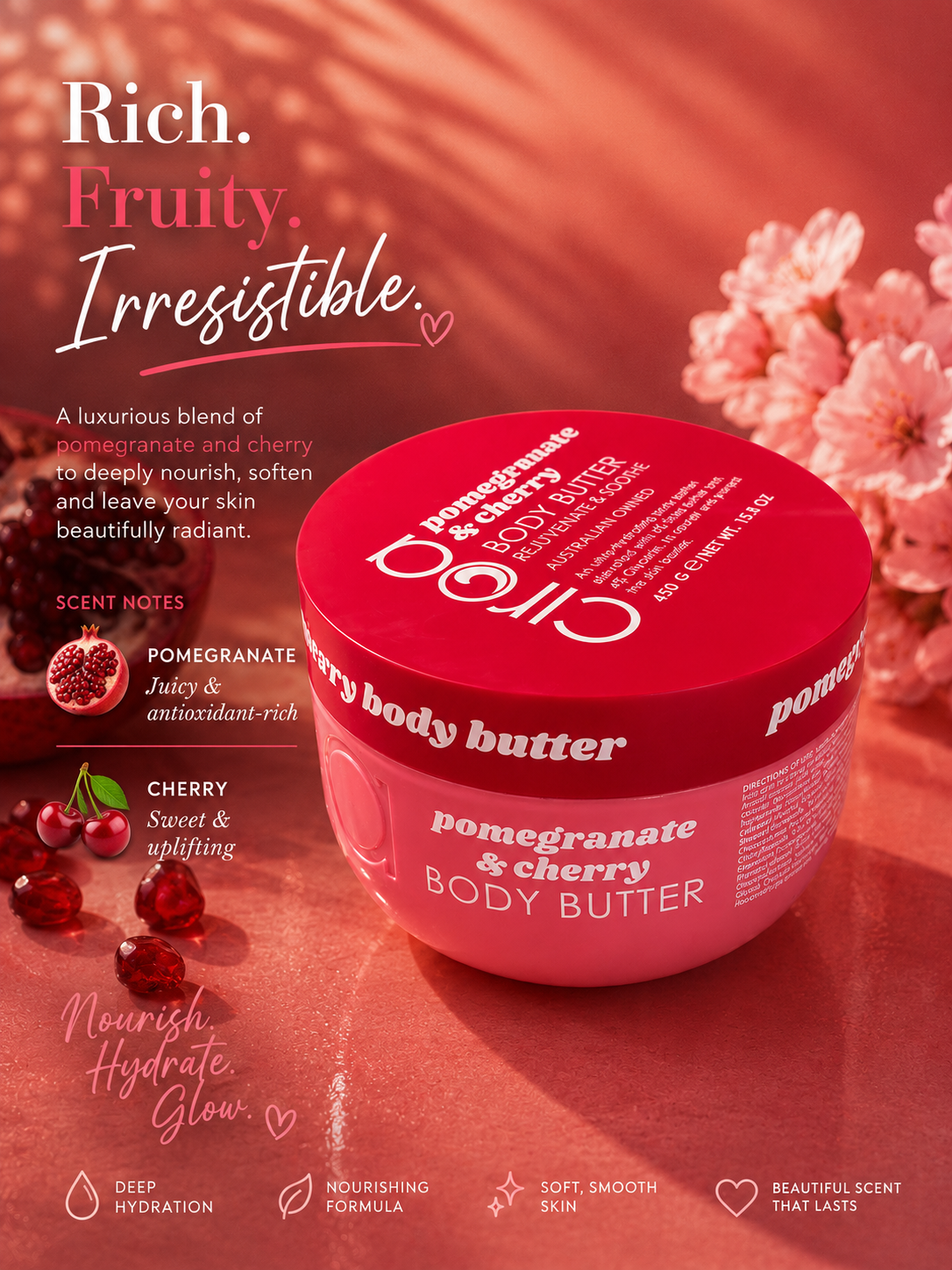 Ciroa Pomegranate & Cherry Body Butter - 450g