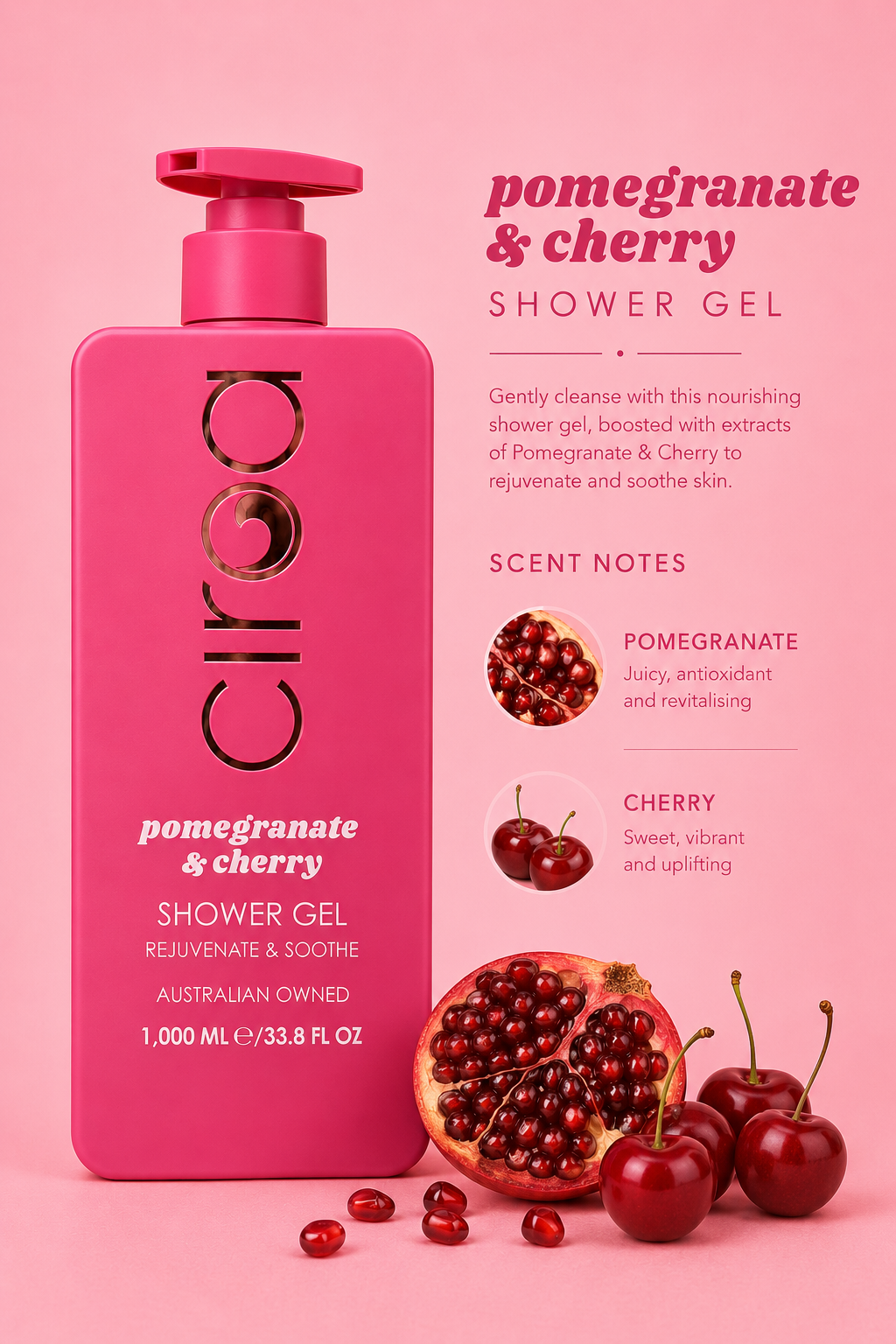Ciroa Pomegranate & Cherry Shower Gel - 1000ml