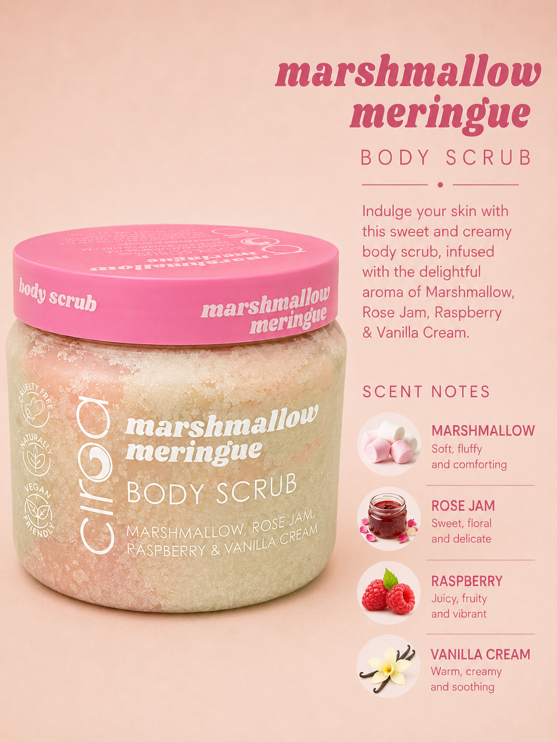 Ciroa Marshmallow Meringue Body Scrub- 600g